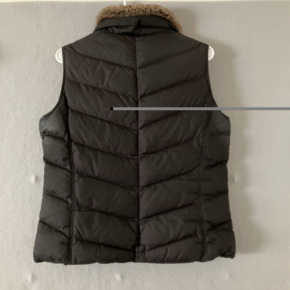Eddie Bauer Faux Fur Collar Premium Goose Down Brown Puffer Vest Size M Outdoor - Picture 6 of 7